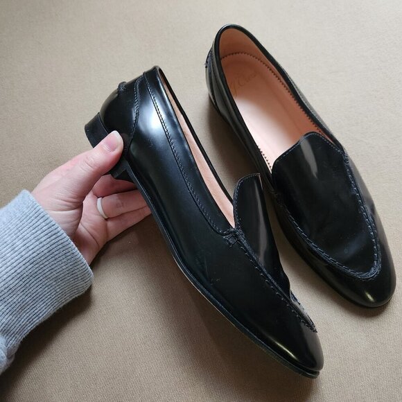 J. CREW Black Patent Academy Loafers - Picture 1 of 7